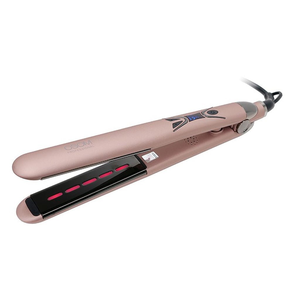 Plaukų tiesintuvas „OSOM Professional“, Rose Gold OSOM897RG rožinės spalvos, su infraraudonaisiais spinduliais, 230C, 50W