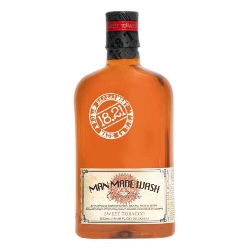 18.21 Man Made daugiafunkcė priemonė vyrams 3in1, stiprinamasis šampūnas, kondicionierius ir kūno prausiklis viename Wash Sweet Tobacco WSH18ST, 530ml