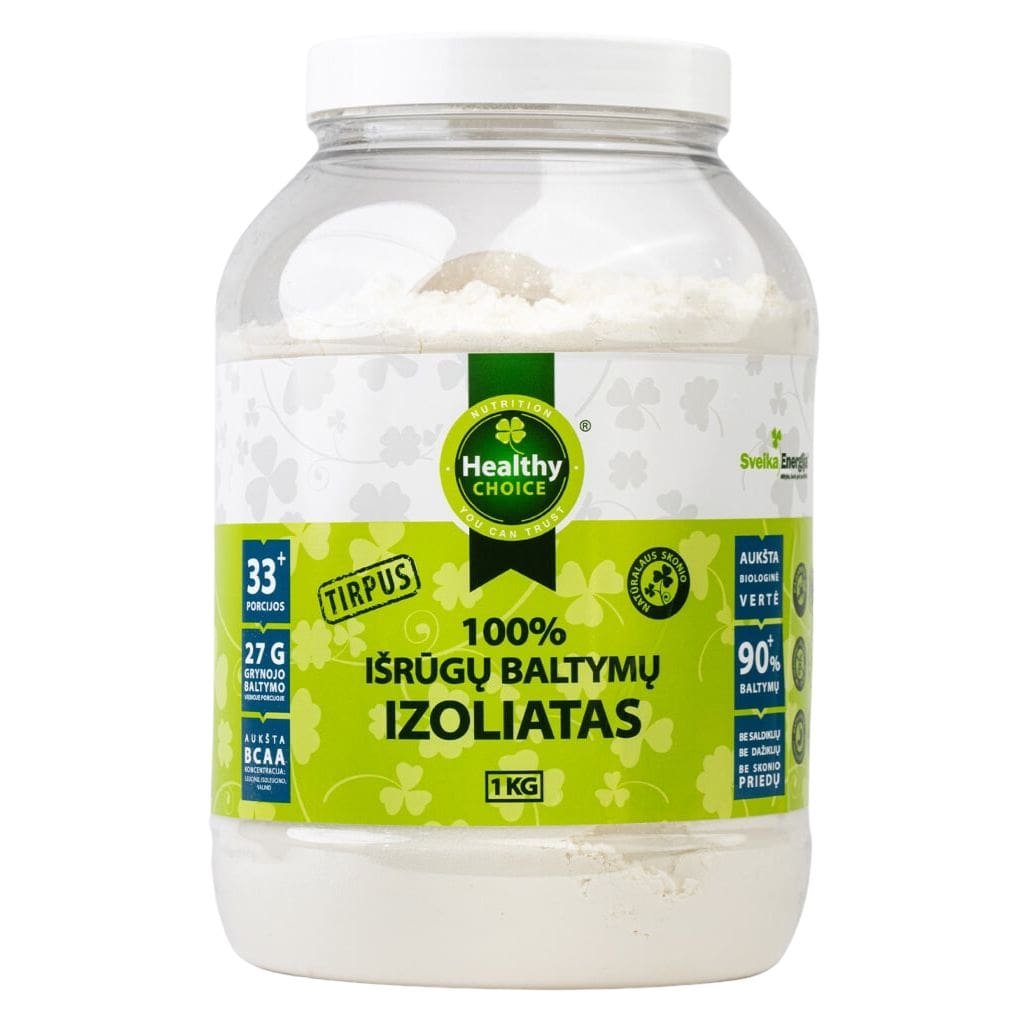 Healthy Choice 100% išrūgų baltymų izoliatas, 1kg