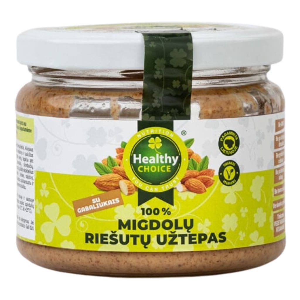 Healthy Choice migdolų riešutų užtepas su gabaliukais, 250g