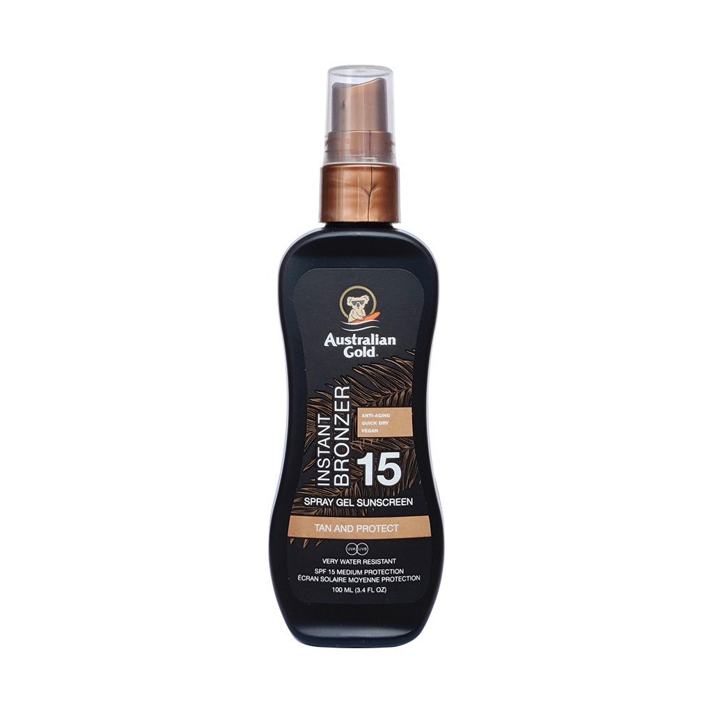 Australian Gold apsaugos nuo saulės pienelis su bronzantais SPF15, 100ml