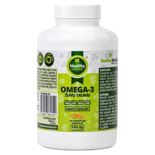 Omega-3 žuvų taukai "Healthy Choice" 120 kapsulių
