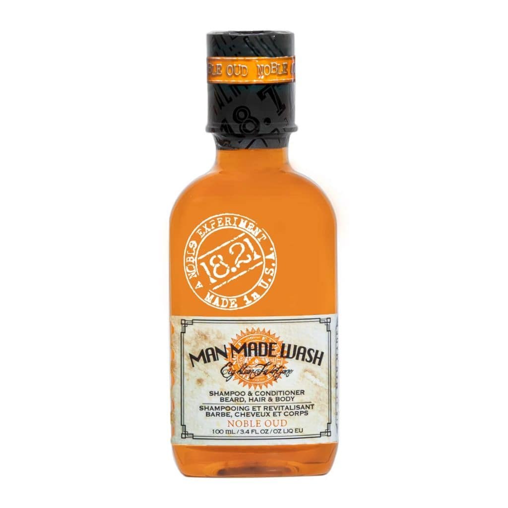 18.21 Man Made daugiafunkcė priemonė vyrams 3in1: stiprinamasis šampūnas, kondicionierius ir kūno prausiklis viename Wash Noble Oud, 100ml