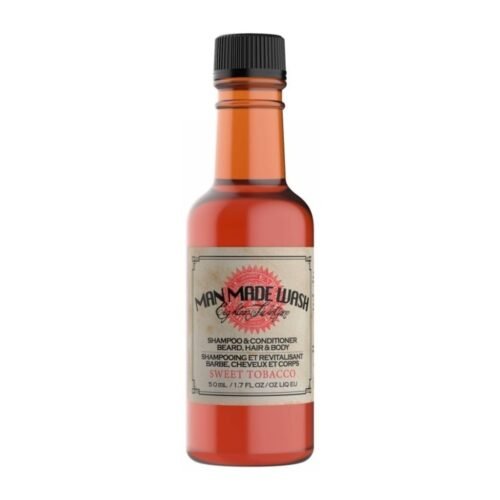 18.21 Man Made daugiafunkcė priemonė vyrams 3in1: stiprinamasis šampūnas, kondicionierius ir kūno prausiklis viename Wash Sweet Tobacco WSH2STN, 50ml