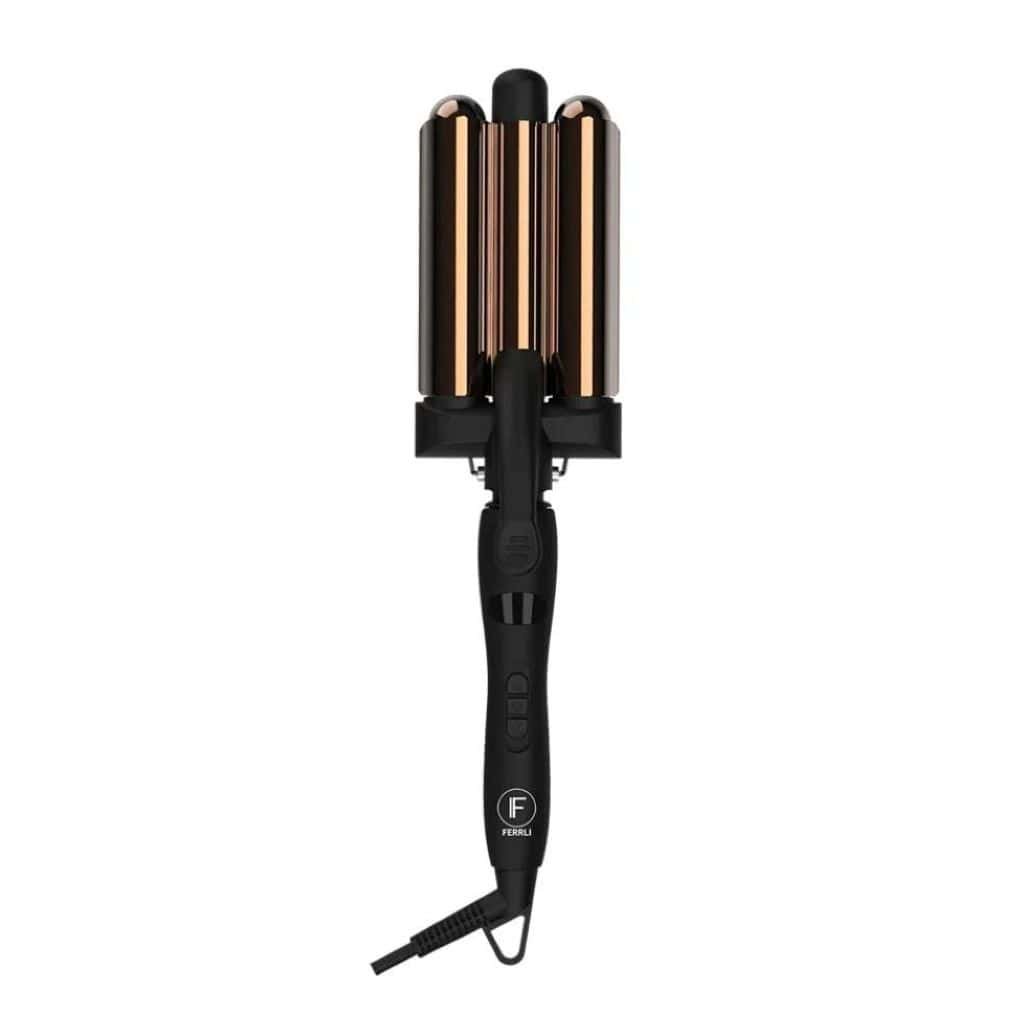 FERRLI plaukų garbanojimo žnyplės Luxe+ Collection Wavy Dream, juodos spalvos