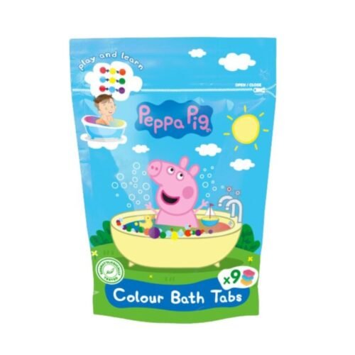 PEPPA PIG spalvotos vonios tabletės gervuogių, greipfrutų, braškių aromato, 9x16g